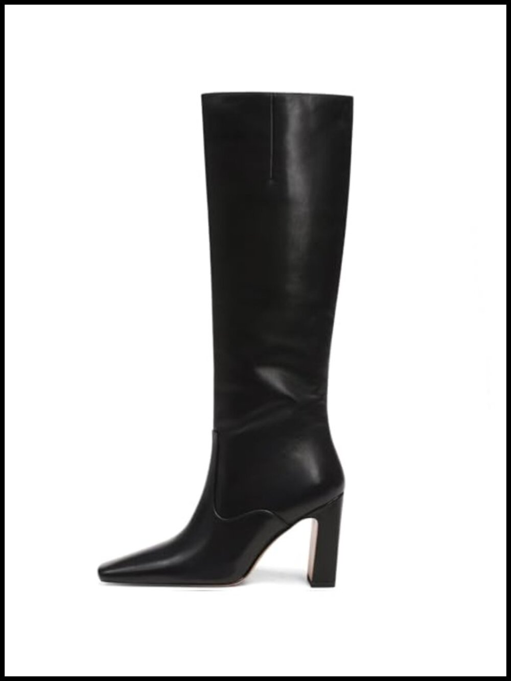 Women's Knee High Faux Leather Square Toe Block Heel Boots